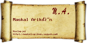 Maskal Arikán névjegykártya